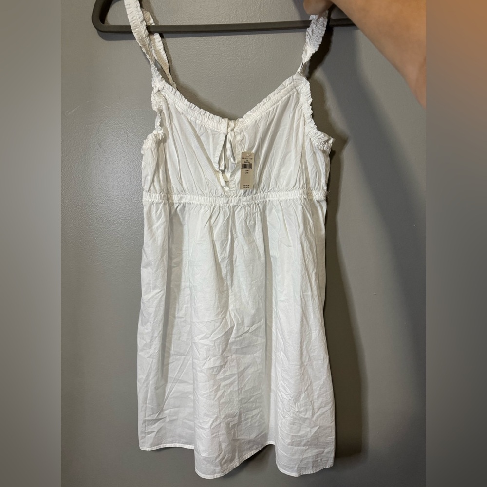 Aerie White Ruffled Strap Chemise